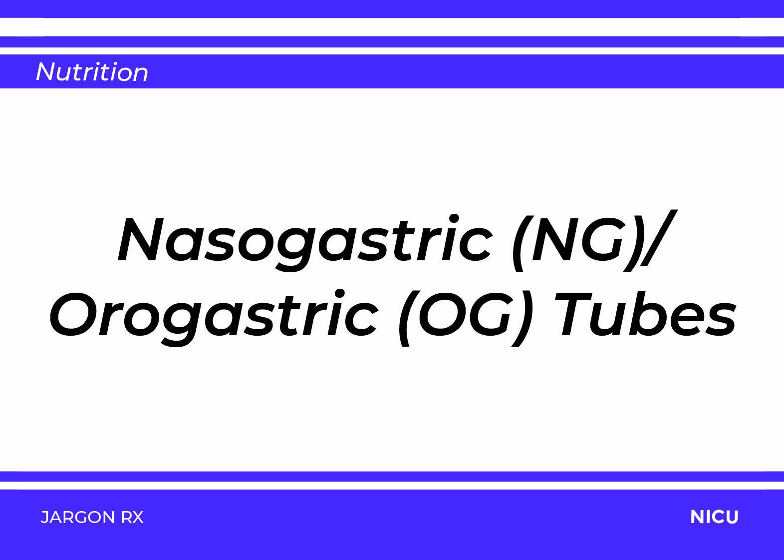 NICU Jargon Rx Nutrition card, front